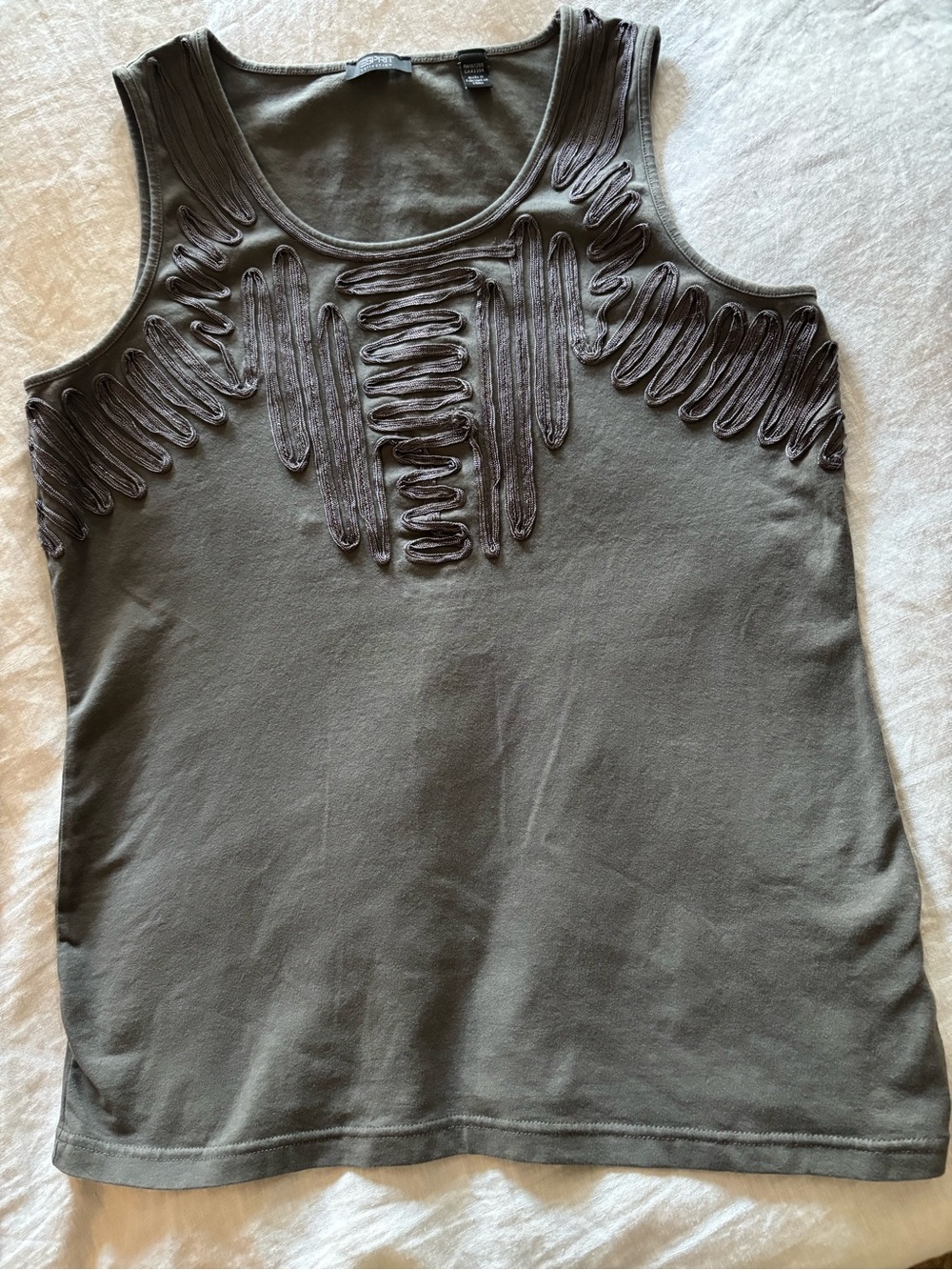 Sleeveless unique Embellished soft cotton Tank Top